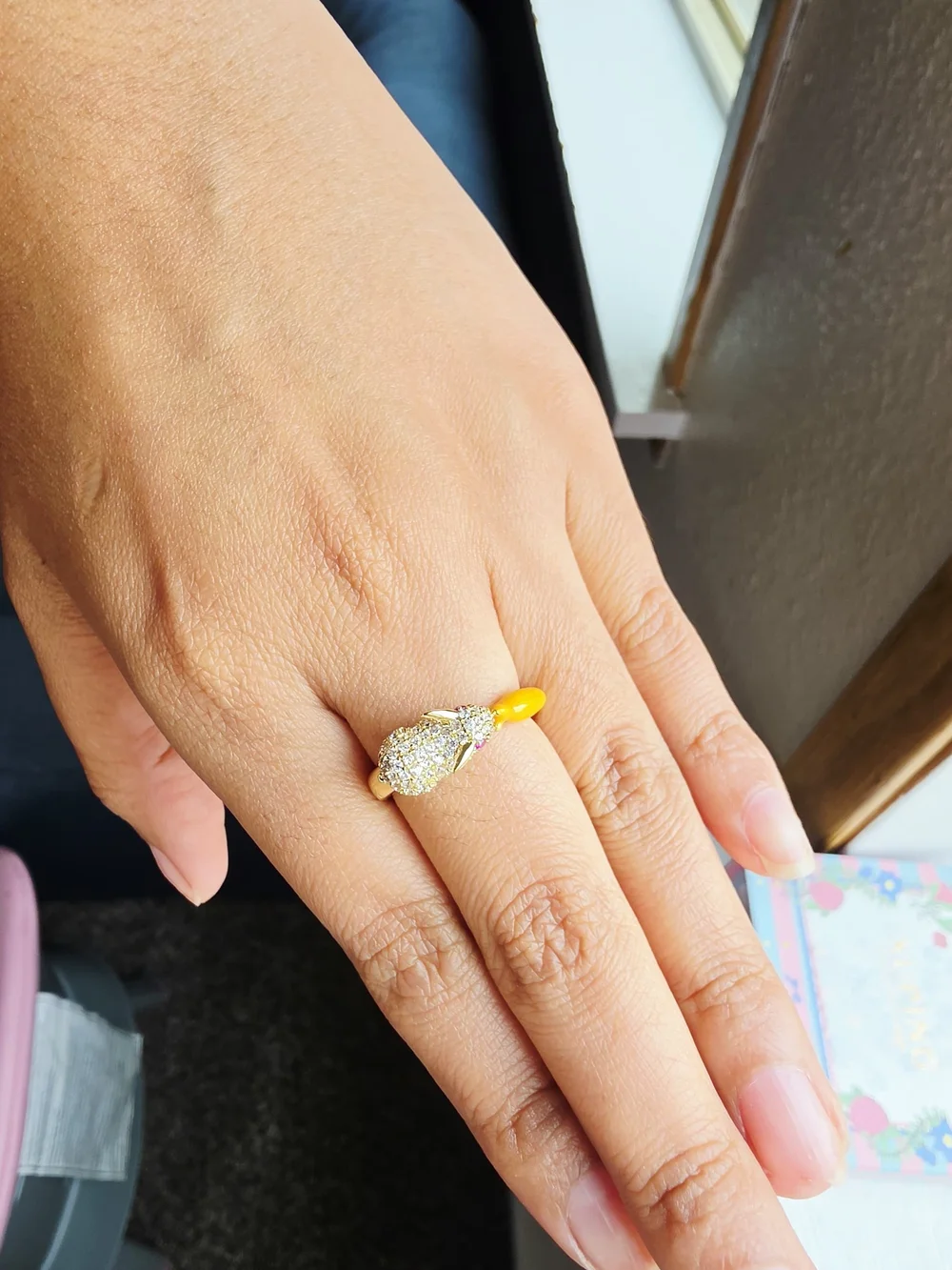 Anillo De Buena Calidad De Oro Laminado 14k , Talla 8